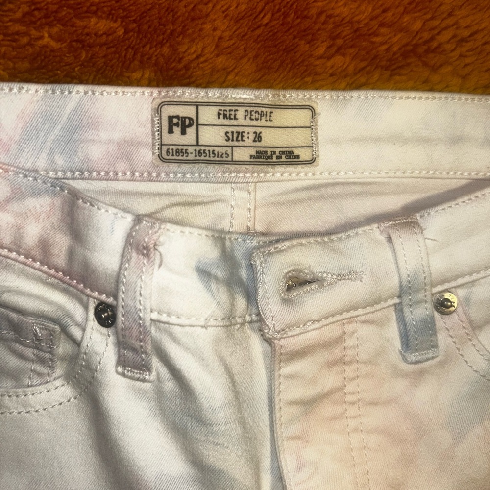 Free People Women's Pastel Tie-Dye Jeans